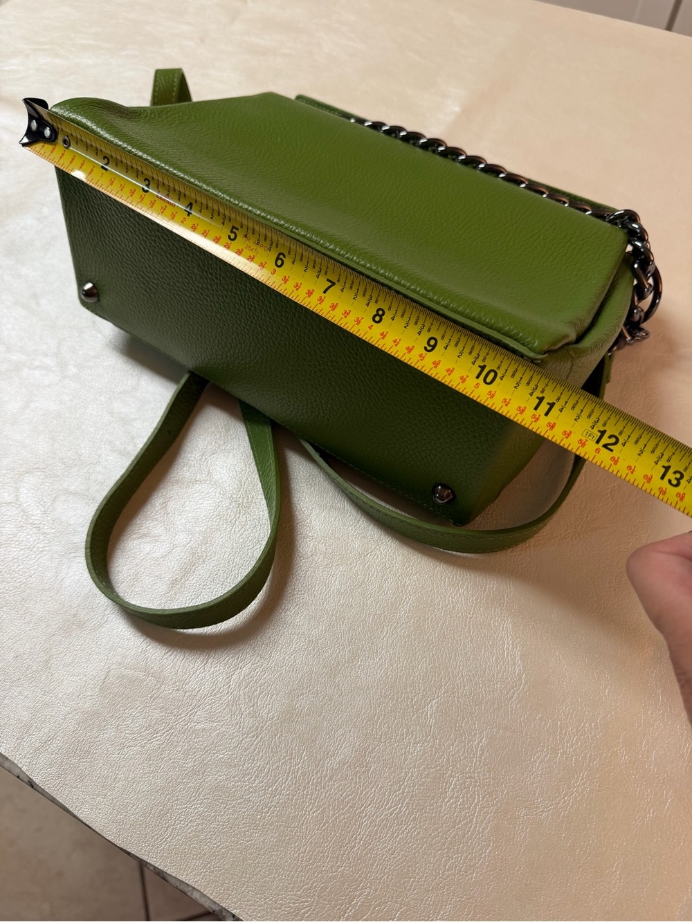 Green Leather Crossbody Bag - Italy - Picture 12 of 12